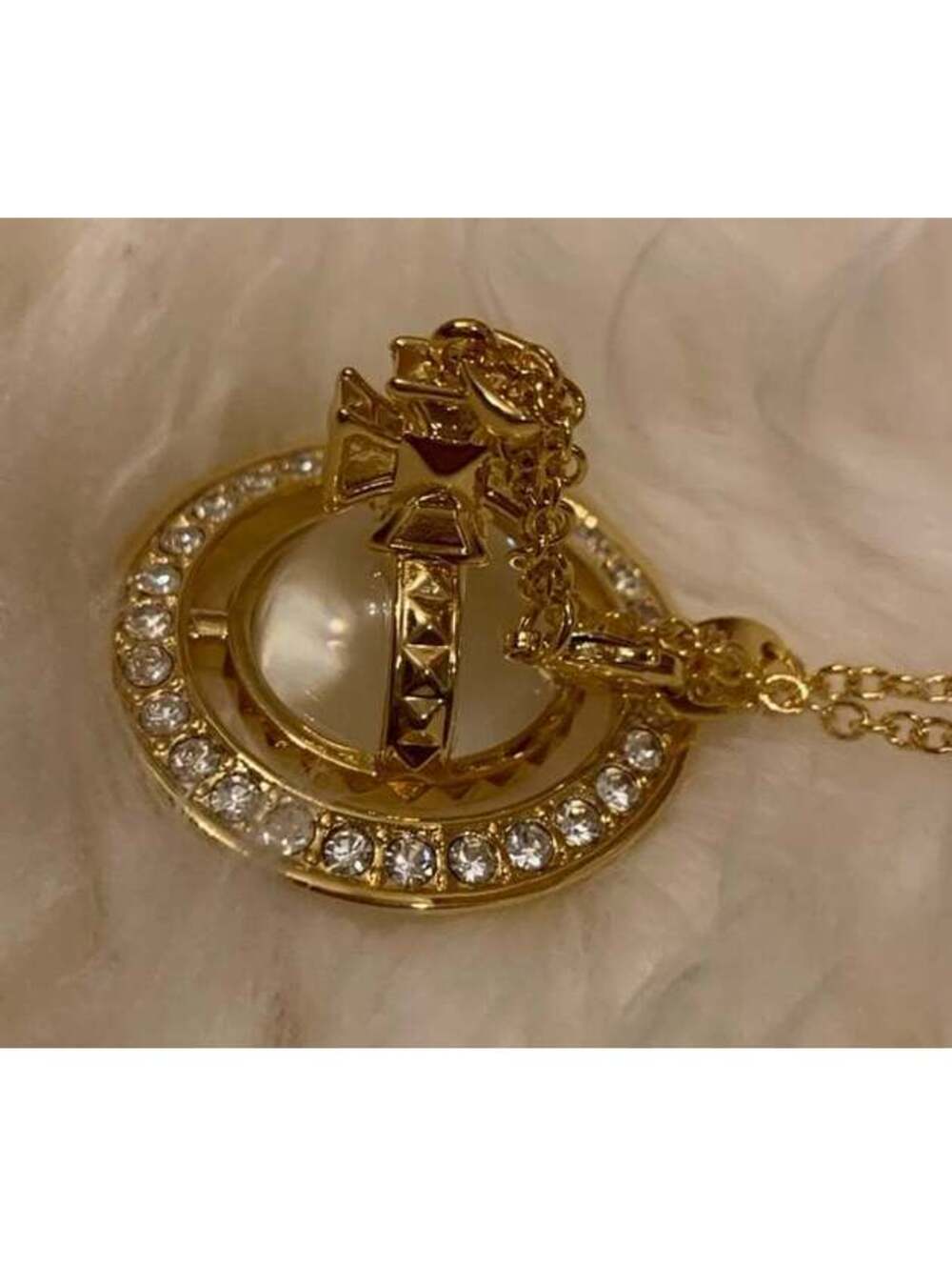 Vivienne Westwood Pina medium Orb gold-tone Necklace resin clear crystal